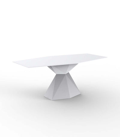 Table de Jardin Collection Vertex Octogonale Pied Central Finition Mate Couleur Blanc Vondom