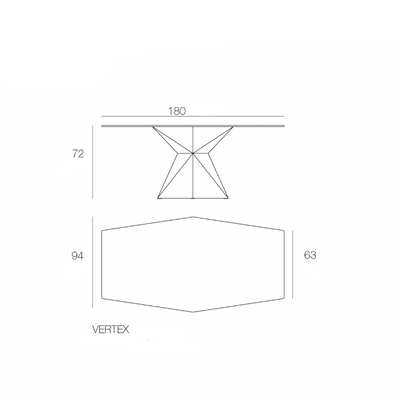 Table de Jardin Collection Vertex Octogonale Pied Central Vondom