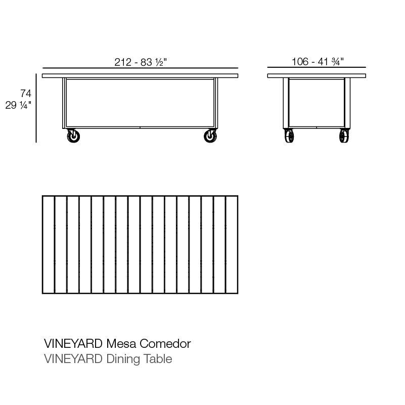 Table de Jardin Collection Vineyard Aluminium et Teck Vondom - 3