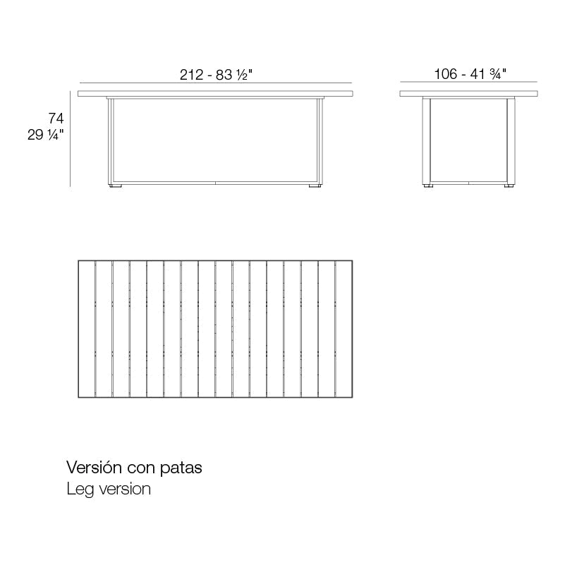Table de Jardin Collection Vineyard Aluminium et Teck Vondom - 4