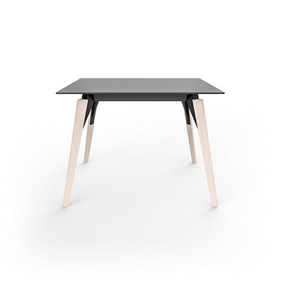 Table Design Blanche avec Pied en Bois Collection Faz Wood Vondom - 3