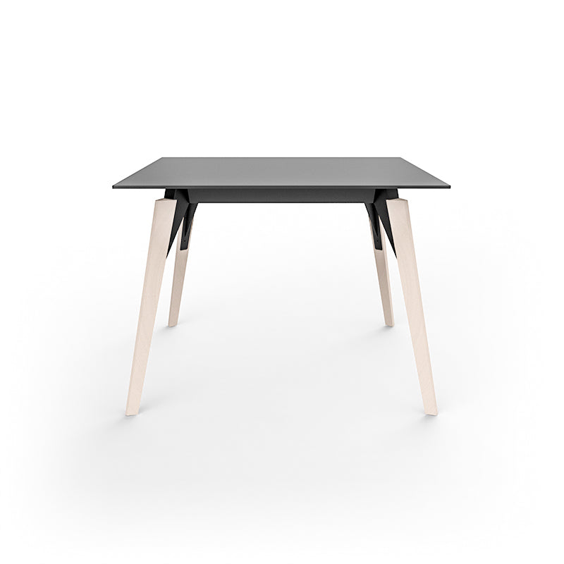 Table Design Blanche avec Pied en Bois Collection Faz Wood Vondom - 3