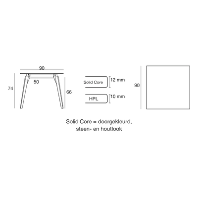 Maattekening Tafel - Faz Wood