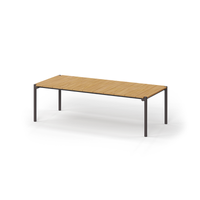 Table Design Bois et Aluminium Finition plateau bois Bois de teck naturel - Collection Tulum Vondom