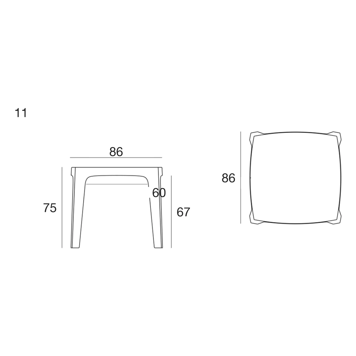 Table Empilable Collection Solid Vondom