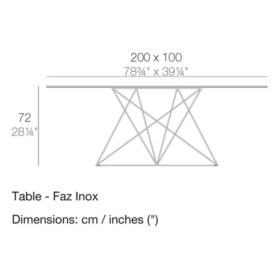 Dimension drawing Table - Faz Inox