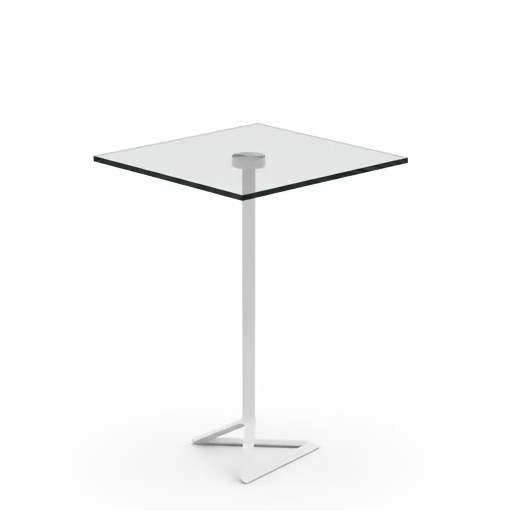 Table Haute en Verre Carre Bistrot - Collection Delta Vondom