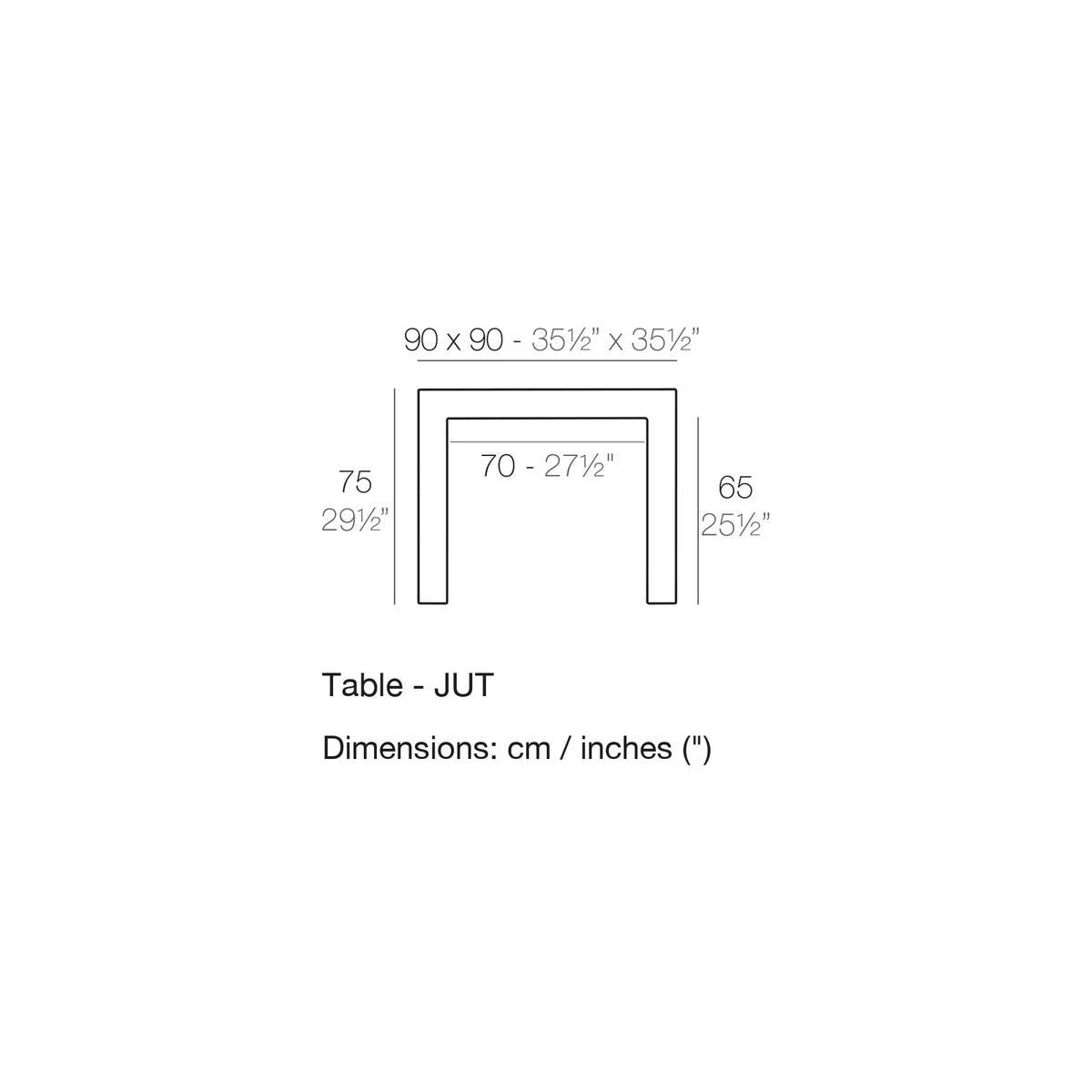Dimension drawing Table - JUT