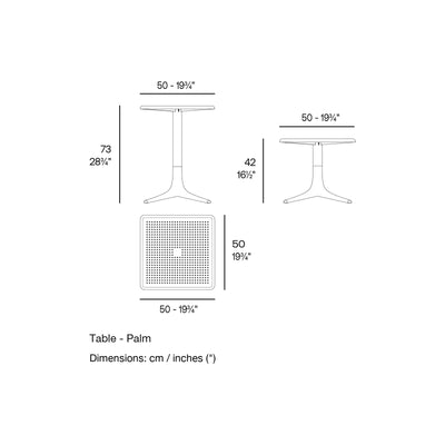 Dimension drawing Table - Palm