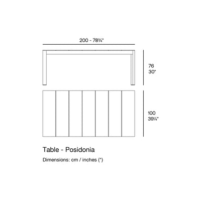 Dimension drawing Table - Posidonia