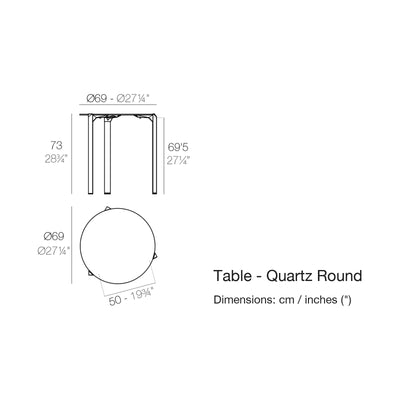 Dimension drawing Table - Quartz Round