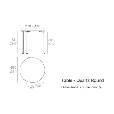 Dimension drawing Table - Quartz Round
