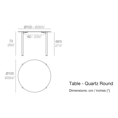 Dimension drawing Table - Quartz Round