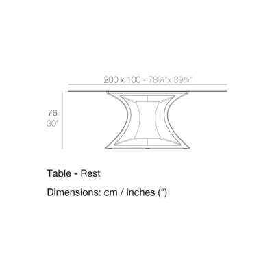 Dimension drawing Table - Rest