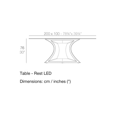 Dimension drawing Table - Rest LED