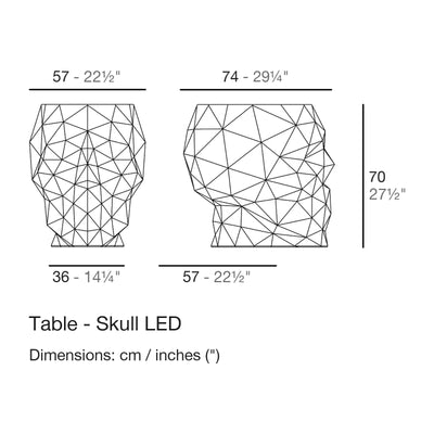 Dimension drawing Table - Skull LED
