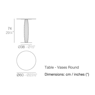 Dimension drawing Table - Vases Round