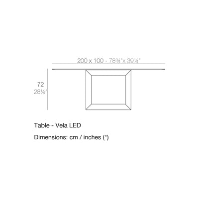 Dimension drawing Table - Vela LED