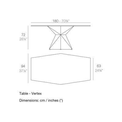 Dimension drawing Table - Vertex