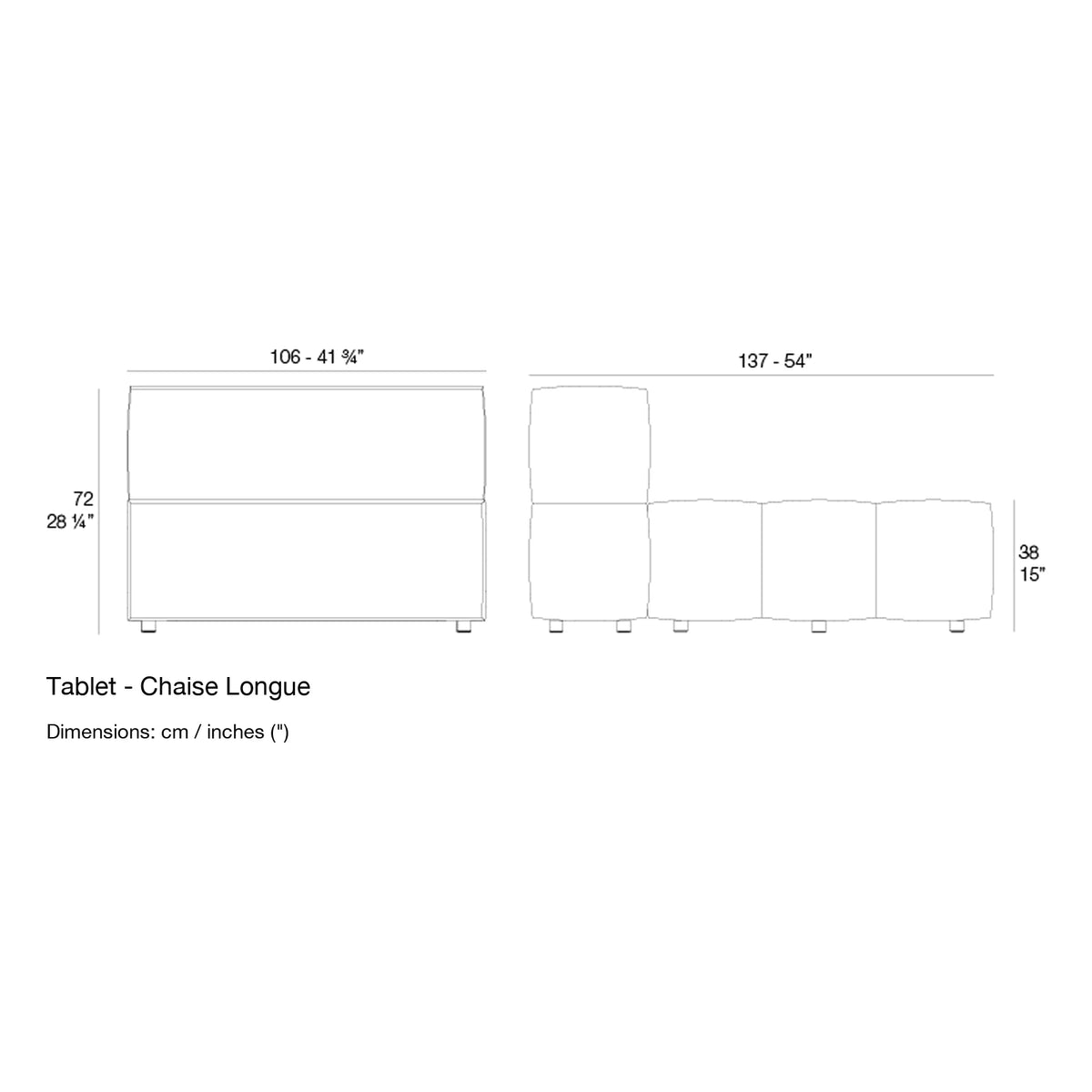 Dimension drawing Tablet - Chaise Longue