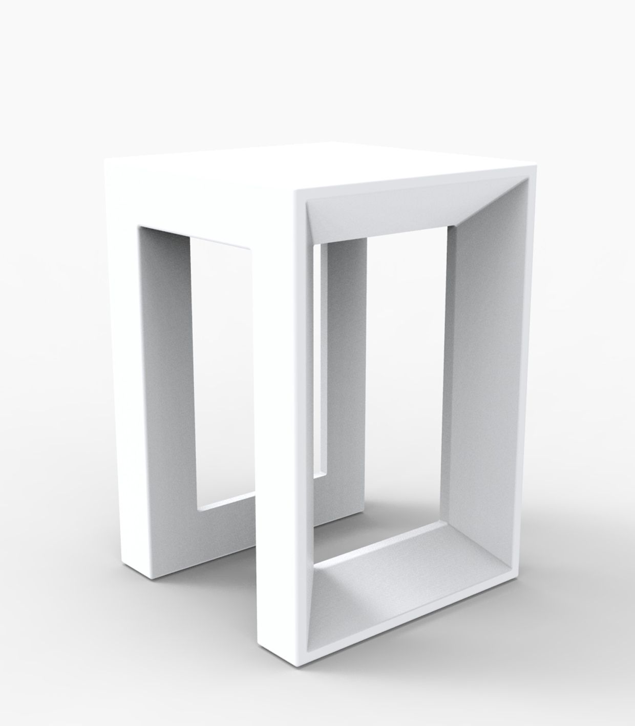 Tabouret Collection Frame Vondom Hauteur d'assise 43 cm Finition Mate Couleur Blanc