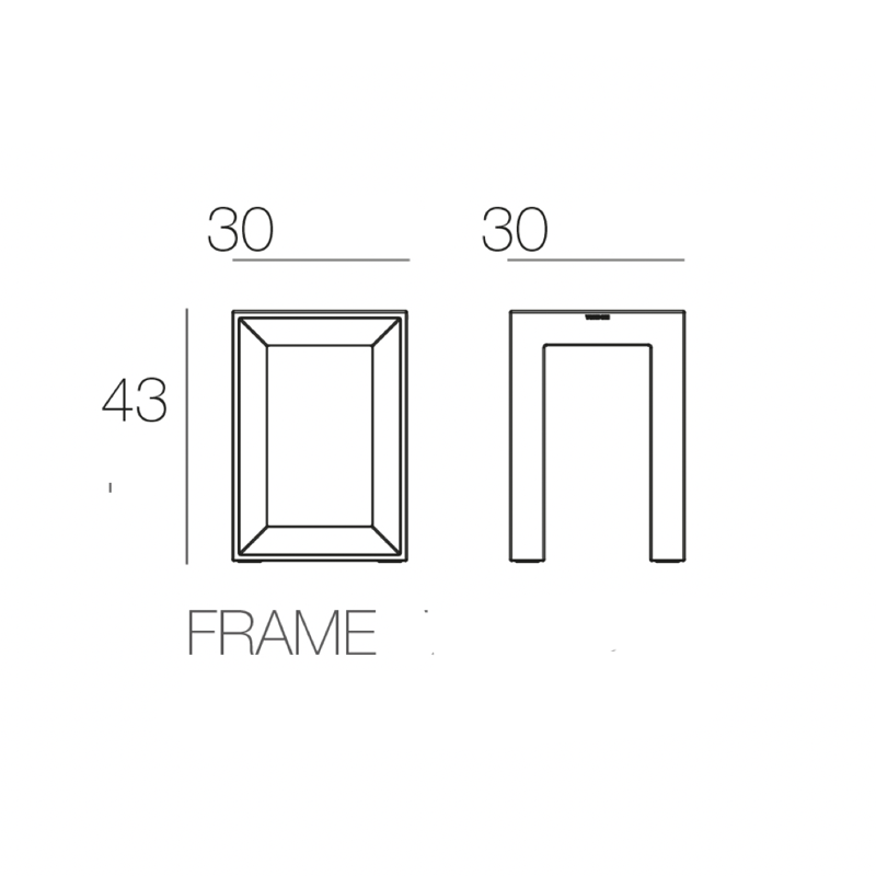 Tabouret Collection Frame Vondom Hauteur d'assise 43 cm