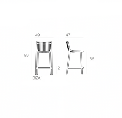 Tabouret Collection Ibiza Vondom Hauteur d'assise 66 cm