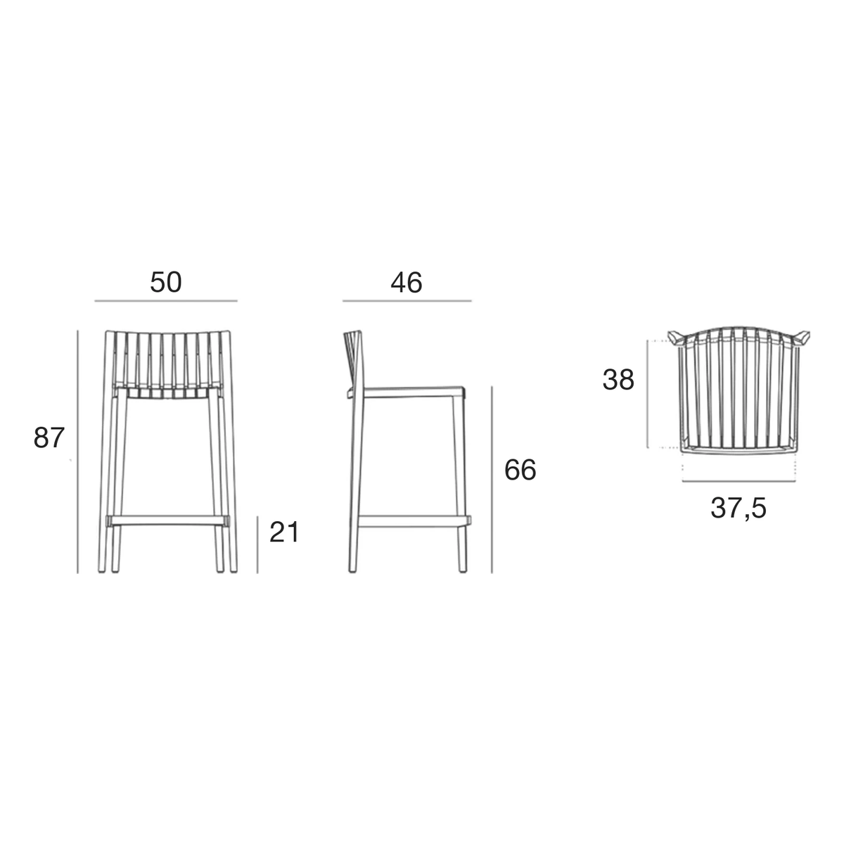 Tabouret Collection Spritz Vondom Hauteur d'assise 66 cm