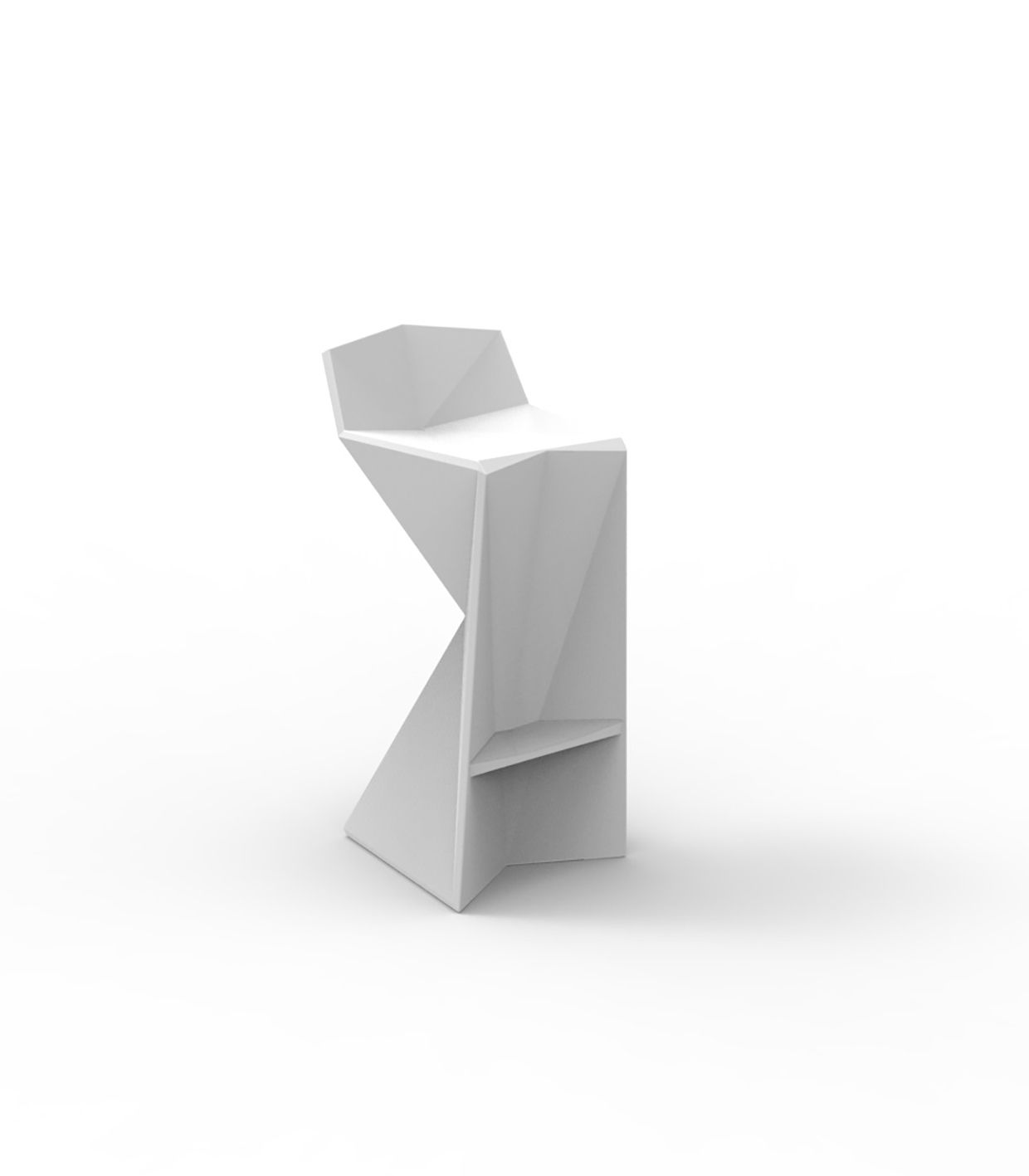 Tabouret Collection Vertex Vondom Finition Mate Couleur Blanc