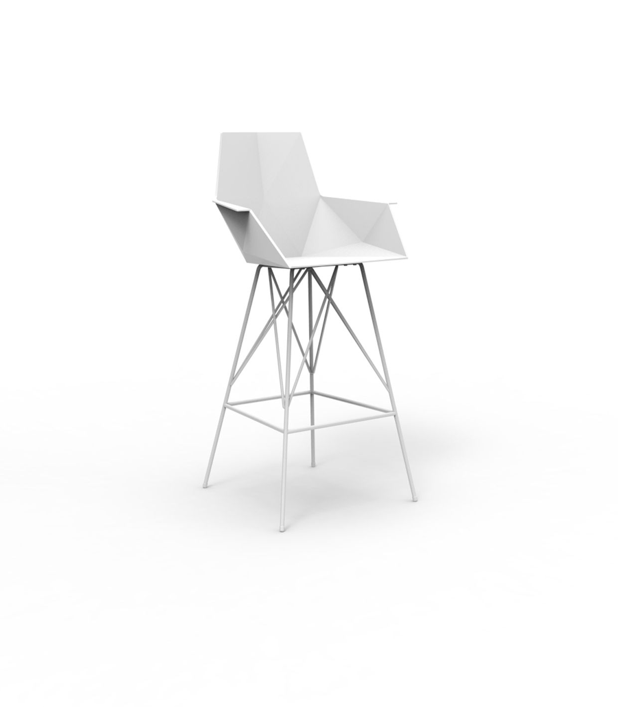 Tabouret de Bar Collection FAZ Inox Extérieur avec Dossier Couleur dossier Blanc Vondom
