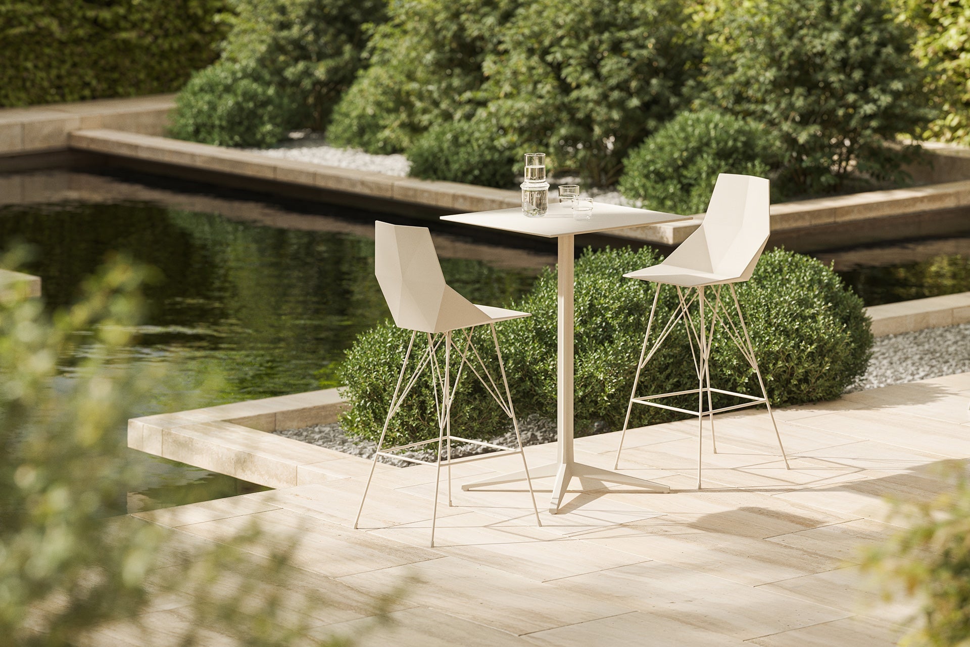 Tabouret de Bar Collection FAZ Inox Extérieur avec Dossier Vondom - 2