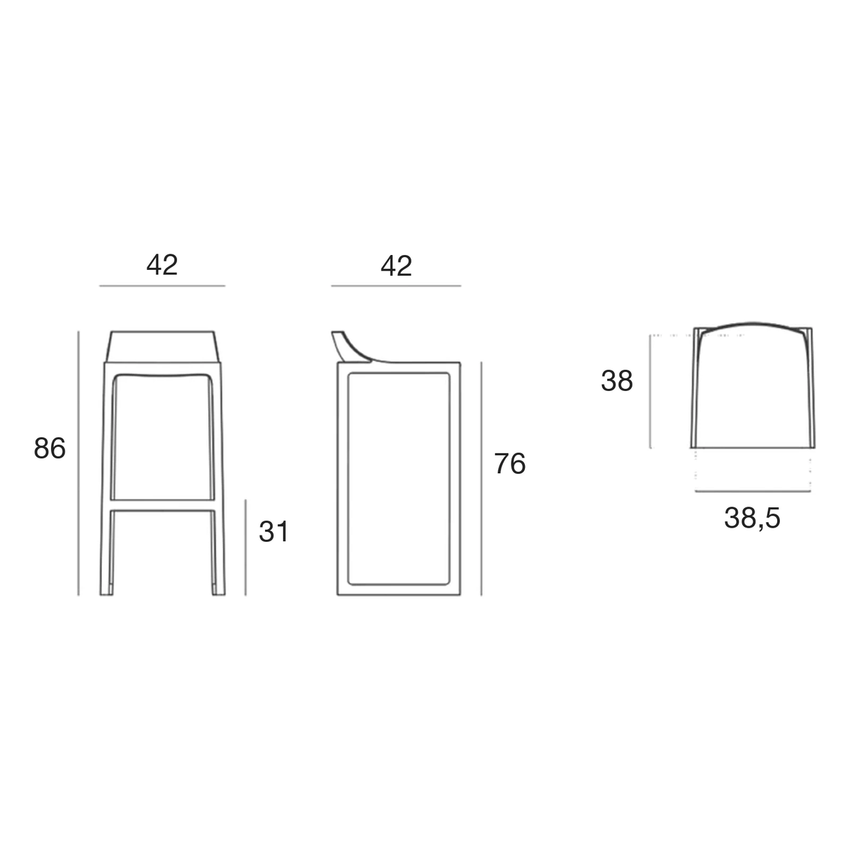 Tabouret de Bar Collection Wall Street Vondom