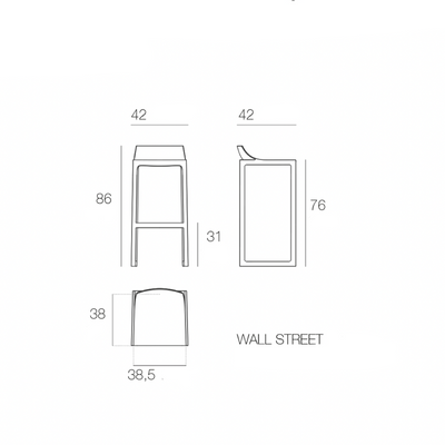Tabouret de Bar Collection Wall Street Vondom