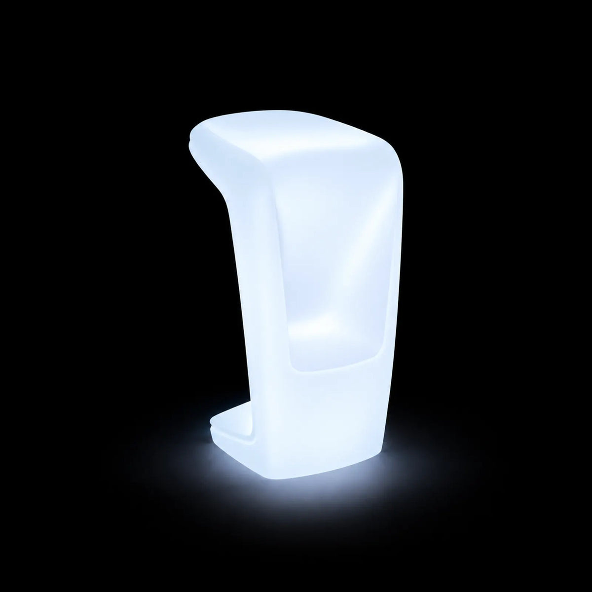 Tabouret de Bar UFO LED Vondom, éclairé de l'intérieur sur fond noir