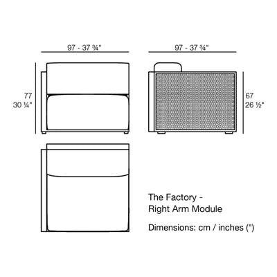 Dimension drawing The Factory - Right Arm Module