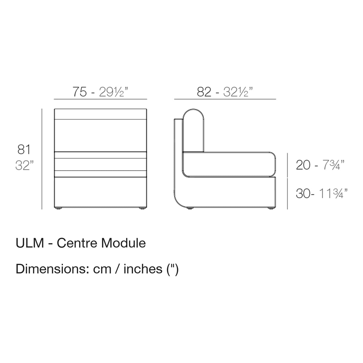 Dimension drawing ULM - Centre Module