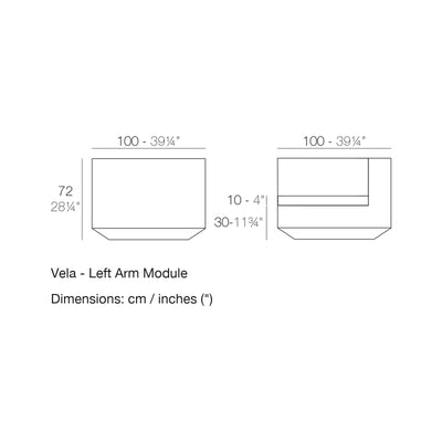 Dimension drawing Vela - Left Arm Module