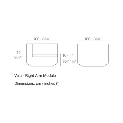 Dimension drawing Vela - Right Arm Module