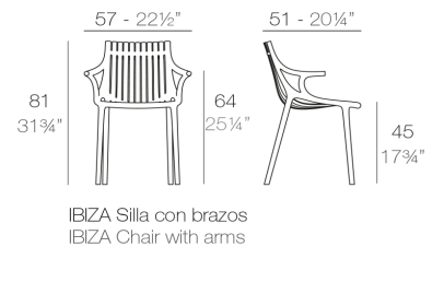 Vondom Collection Ibiza Chair with Arms