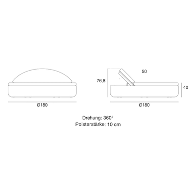 Daybed Design Rund - ULM Kollektion Gestelloberfläche matt Vondom
