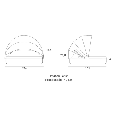 Rundes Daybed ULM Kollektion mit Dach Vondom - 2