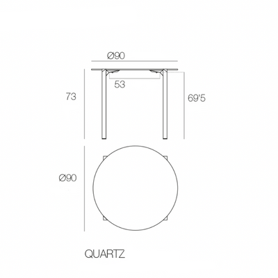 Table de Jardin - Quartz Ronde