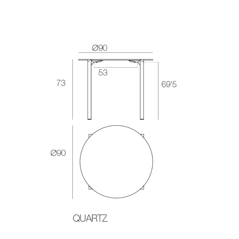 Table de Jardin - Quartz Ronde