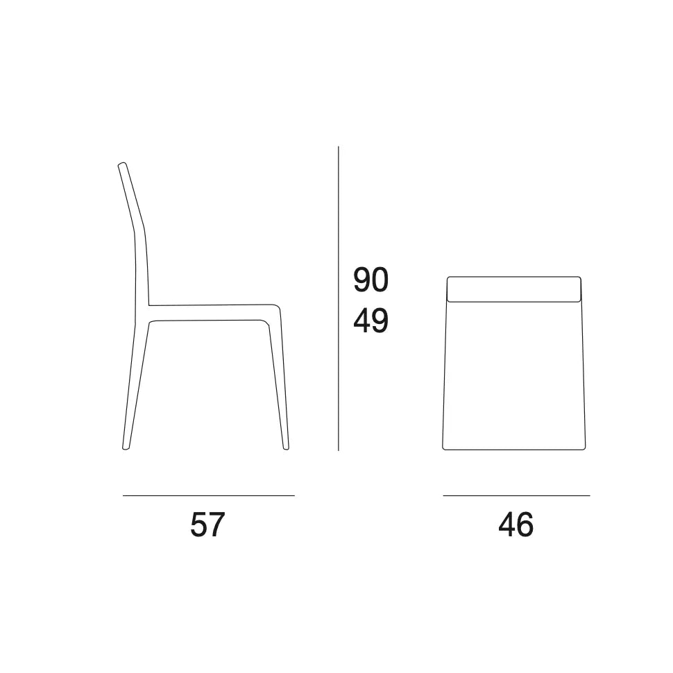 Chaise Bois et Blanc Cuir - Eva